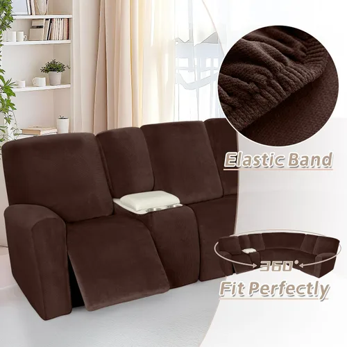 Miniatura 564 de Arfntevss Fundas de sofá seccional reclinable de terciopelo, Funda de sofá seccional de esquina para sofá reclinable, Funda elástica suave