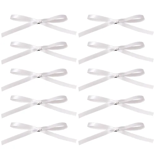 Miniatura 12 de Pinzas para el cabello con lazo para mujeres, cintas para el pelo para mujeres y niñas, lazo de satén beige, bonitos clips de lazo pequeños