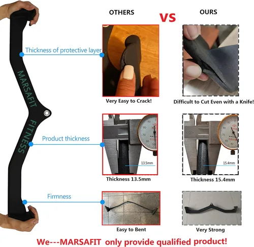 Miniatura 4 de MARSAFIT Gimnasio en casa, fitness, remo, barra en T, polea en V, accesorio para máquina de cable, barra de bíceps Curl Tricep LAT Pulldown Bar Back