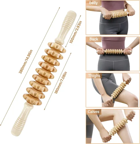 Miniatura 2 de Herramientas de masaje de terapia de madera, kit de maderoterapia, rodillo de masaje de madera, herramientas de cuerda de masaje para esculpir