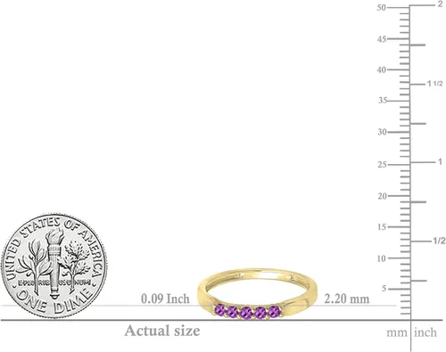 Miniatura 60 de Dazzlingrock Collection Anillo de boda redondo de 5 piedras preciosas o diamantes para mujer en oro macizo de 10 K/14 K/18 K