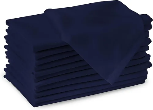 Miniatura 52 de Encasa XO Cocktail Cloth Napkins Set of 12 Pure Cotton Table Napkin Size (9"x9") B Grey Solid Machine Washable