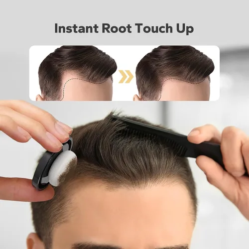Miniatura 2 de Polvo de línea capilar – a prueba de manchas para cabello fino, color a prueba de sudor para mujeres y hombres (marrón oscuro)