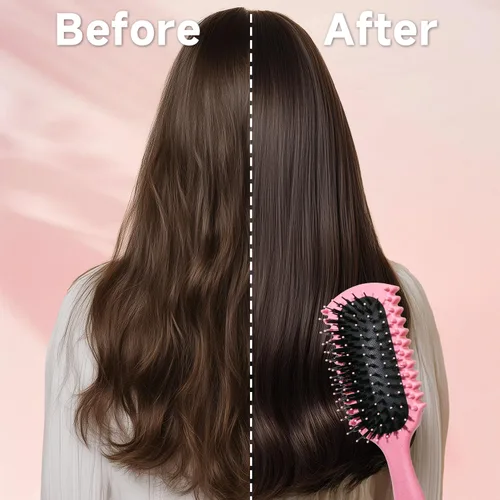 Miniatura 6 de Cepillo definidor de rizos, productos de cepillo de pelo rizado con 3 piezas de cepillo de pelo de espalda resbaladiza, cepillo de cerdas, peine