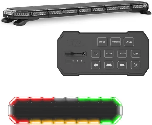 Miniatura 15 de SpeedTech Lights K-Force 47 - Barra de luz LED estroboscópica de policía de tamaño completo para montaje en techo, luces de advertencia para Verde