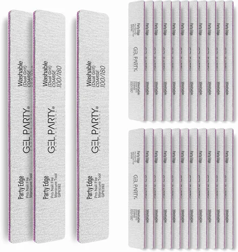 Miniatura 47 de GELPARTY - Limas de uñas profesionales de grano 80/80 cuadradas, paquete de 12 tablas de esmeril lavables de doble cara, grano extra grueso