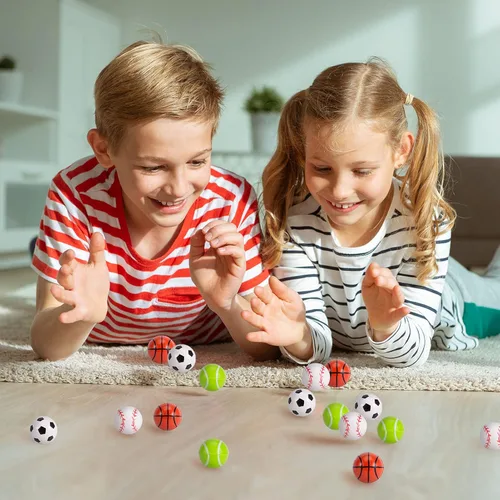 Miniatura 7 de Pllieay 24 bolas hinchables de 4 estilos, bolas de goma deportivas para niños, recuerdos de fiesta (1.063 in)