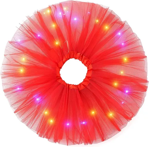 Miniatura 3 de Faldas de tutú LED para mujer, falda de tul con capas para baile de ballet, faldas iluminadas para disfraz de fiesta