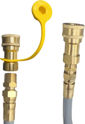 Miniatura 7 de Kit de conexión rápida de gas de 1/2 pulgada, adaptador de conexión rápida/desconexión de gas natural y propano de latón macizo para parrilla