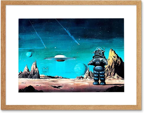 Miniatura 6 de The Art Stop ROBBY ROBOT PROHIBIDO PLANETA ESTRELLAS ESTRELLAS SCI FI MARCO IMPRESIÓN FOTO F12X551