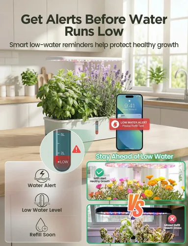 Miniatura 5 de Kits de Sistema de Cultivo Hidropónico LetPot LPH-Air, Jardín Interior Inteligente Controlado por APP y WiFi con Luz de Crecimiento Ajustable de 24W