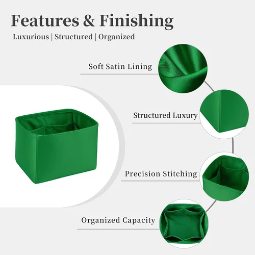 Miniatura 5 de Organizador de bolso para bolsa de lujo, tela de satén ligera y suave con bolsillos, ideal para viajes, compras y uso diario, opciones multicolor