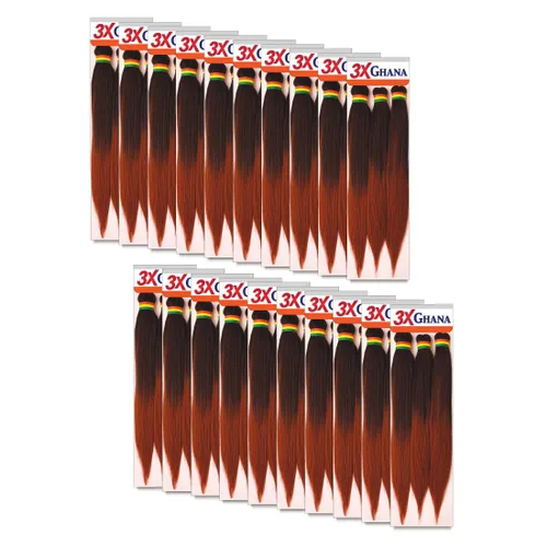 Miniatura 60 de REALISTIC - Paquete múltiple. Trenzas preestiradas X-Pression 3X Ghana de 50 pulgadas, 100% Kanekalon, fáciles de trenzar sin picazón