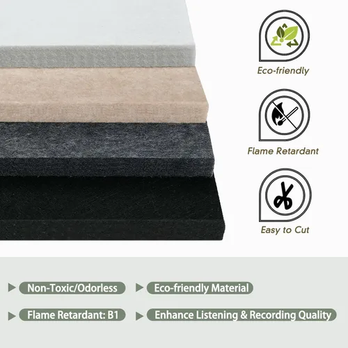 Miniatura 4 de TroyStudio - Panel acústico de 15.74 x 11.81 x 0.47 pulgadas, 6 unidades, densa insonorización y panel de absorción de sonido, tratamiento acústico