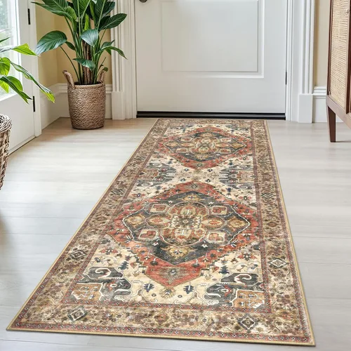 Miniatura 119 de SIILOOM Alfombra lavable de 2 x 3 pies, alfombra suave color taupe ceniza para entrada, tapete antideslizante para puerta de interior, tapete