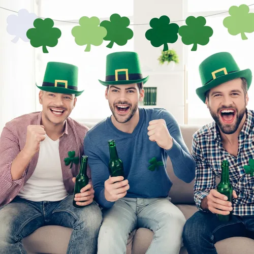 Miniatura 4 de Kisston 360 piezas de papel de trébol del día de San Patricio de 3.9 pulgadas, con forma de trébol verde y blanco, troquelados para proyectos