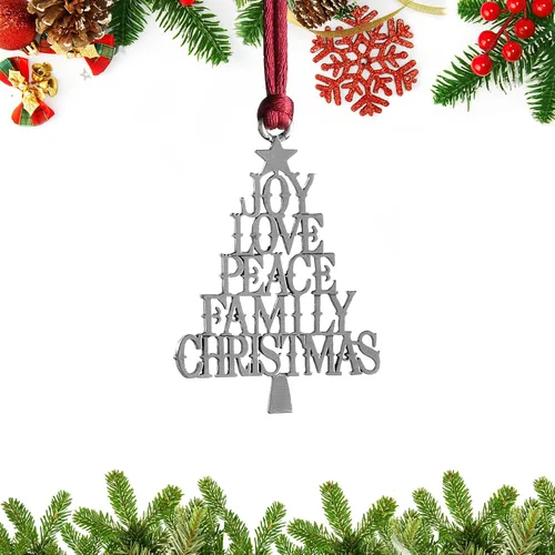 Miniatura 13 de Adornos navideños, 2024 Adorno de árbol de Navidad de peltre sólido hecho a mano de metal para colgar, artesanía DIY, coleccionables para árboles
