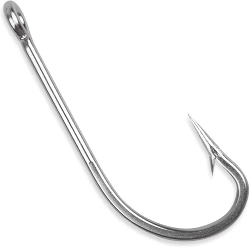 Ganchos de pesca de agua salada de acero inoxidable – 50 ganchos O'shaughnessy forjados de caña larga J anzuelos de pesca extra fuertes para pesca