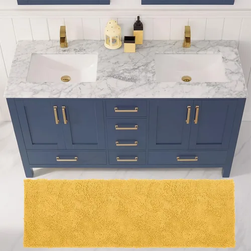 Miniatura 82 de LuxUrux Tapete de microfibra afelpada, de felpilla extrasuave, pelo largo de 1 pulgada, muy absorbente, para baño o ducha, lavar y secar a máquina