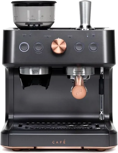 Miniatura 6 de Café Bellissimo - Máquina de café expreso semiautomática con molinillo y espumador de leche, detalles de cobre, control de aplicación WiFi, tanque