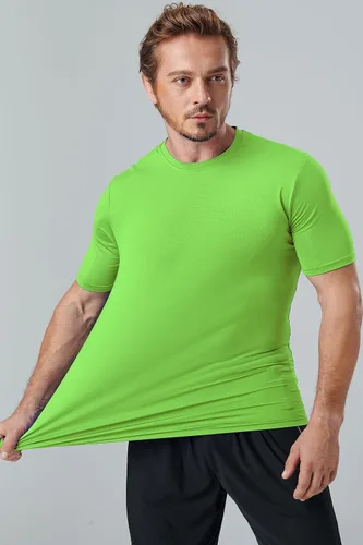 Miniatura 7 de Paquete de 5 camisetas de manga corta, con cuello redondo y de secado rápido para hombre, camisetas deportivas para correr, entrenar o ir al gimnasio