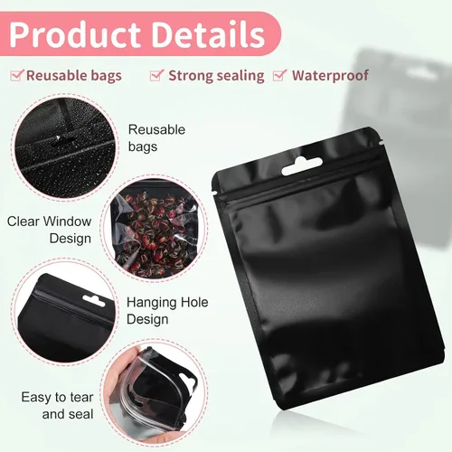 Miniatura 3 de Zonon 120 bolsas resellables para pequeñas empresas de 3 x 4 pulgadas, 4 x 6 pulgadas, 5 x 8 pulgadas, 6 x 9 pulgadas, bolsa sellable