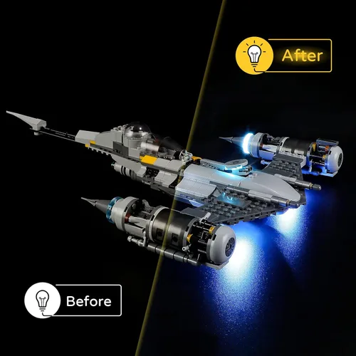 Miniatura 6 de YEABRICKS Kit de luz LED para Lego - Modelo de bloques de construcción N-1 Starfighter de Star Wars The Mandalorian, juego de luces LED compatible