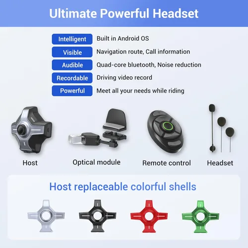 Miniatura 10 de Casco de Motocicleta E6+ HUD, Pantalla de Visualización Frontal, Bluetooth, GPS, CarPlay, Android Auto, Intercomunicador de Malla, Cámara de Visión