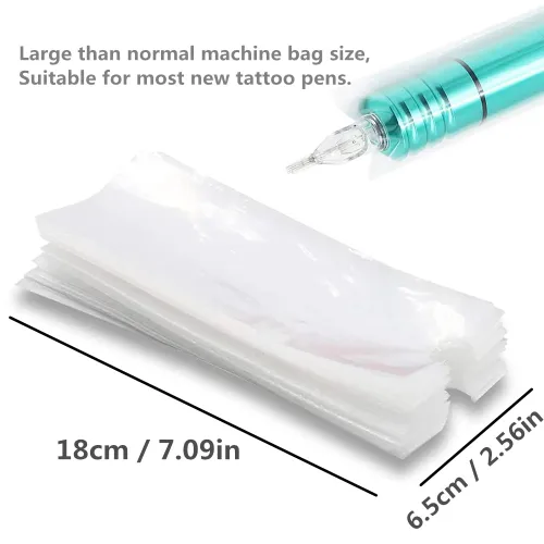 Miniatura 2 de Yuelong - Fundas grandes para bolígrafos para máquina de tatuaje, 200 unidades, fundas de 2.56 x 7.09 pulgadas, fundas de plástico para máquina