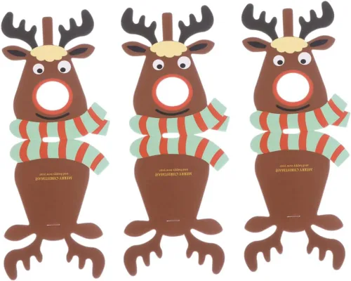 Miniatura 6 de DOITOOL 25 tarjetas de papel de piruleta de Navidad, alce, reno, caramelo, decoración de ciervos, piruletas, titular de dulces, suministros