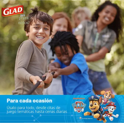 Miniatura 5 de Glad Platos de papel desechables de Paw Patrol para niños, platos infantiles resistentes a prueba de remojo para microondas, para fiestas