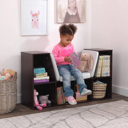 Miniatura 2 de KidKraft librero con recoveco para lectura, color café espresso