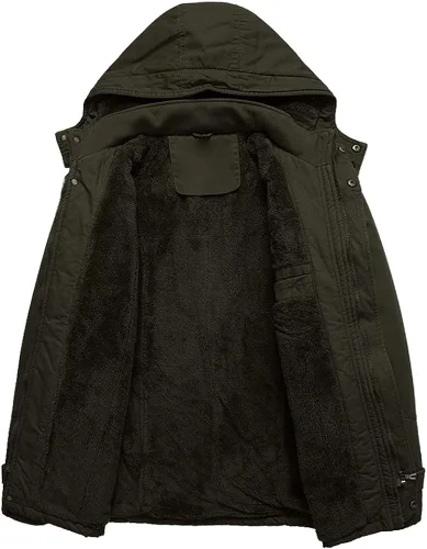 Miniatura 3 de CRYSULLY - Abrigo de invierno con capucha extraíble para hombre
