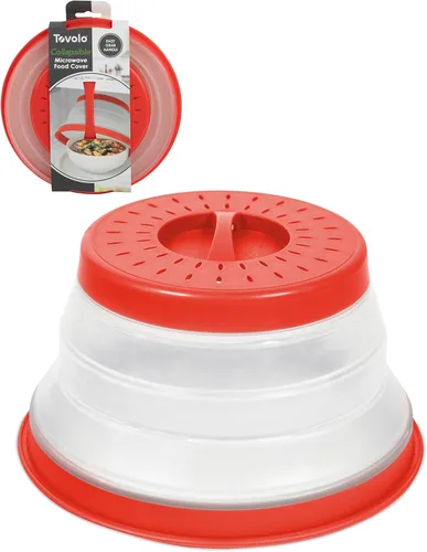 Miniatura 20 de Tovolo Cubierta de salpicaduras para microondas para alimentos, paquete de 3 (rojo manzana caramelo) – Tapa protectora de salpicaduras de silicona