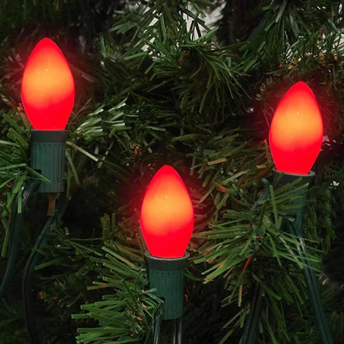 Miniatura 4 de Bombillas de Luces Navideñas C7 Oviejo, Paquete de 25 Bombillas de Repuesto C7 Rojas de 0.6W, Bombillas de Luz Nocturna, Bombillas LED de Repuesto