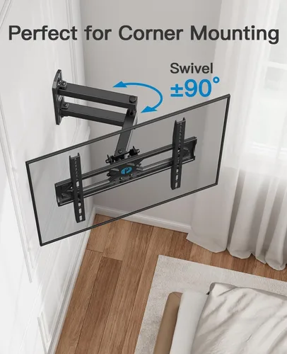 Miniatura 4 de Pipishell Soporte de pared para TV de movimiento completo para televisores curvos planos de 26 a 65 pulgadas, brazos articulados individuales