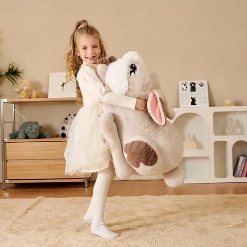 Miniatura 6 de EARTHSOUND Juguete de peluche con diseño de conejo gigante, conejo de 23 pulgadas de tamaño grande, juguetes suaves de tamaño jumbo, lindo y enorme