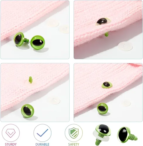 Miniatura 5 de MUCUNNIA 80 ojos de seguridad de plástico de 0.47 a 0.70 pulgadas para ojos de gato Amigurumi para manualidades, ojos de seguridad para muñeca