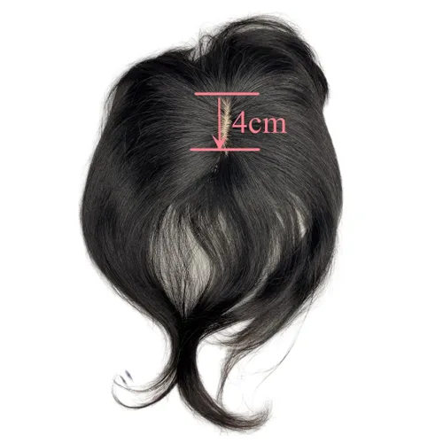 Miniatura 3 de Anemone Flequillo de cabello humano con clip para mujer, base de encaje de seda 3D, extensión de cabello natural falso para retroceder la línea