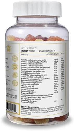 Miniatura 3 de ACTIF Gomitas prenatales con más de 27 vitaminas orgánicas y mezcla de hierbas orgánicas, sin OMG, 100% vegetarianas, 90 unidades, fabricadas