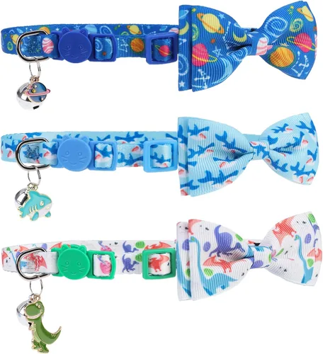 Miniatura 15 de PUPTECK Collar de gato con campanas, collar de gatito ajustable para niñas y niños pequeños, cachorro, conejito, bonito accesorio de disfraz