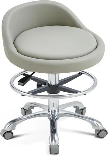 Miniatura 10 de Taburete Rolling Shop con soporte de espalda, taburete ajustable en altura con ruedas, resistente para salón, spa, tatuaje, esteticista y cocina