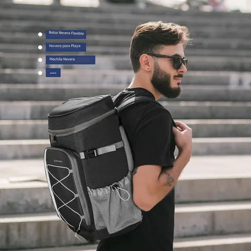 Miniatura 9 de Mochila enfriadora Maelstrom - Bolsa de almuerzo aislada suave a prueba de fugas para 35/50 latas, ideal para acampar, playa, senderismo y compras