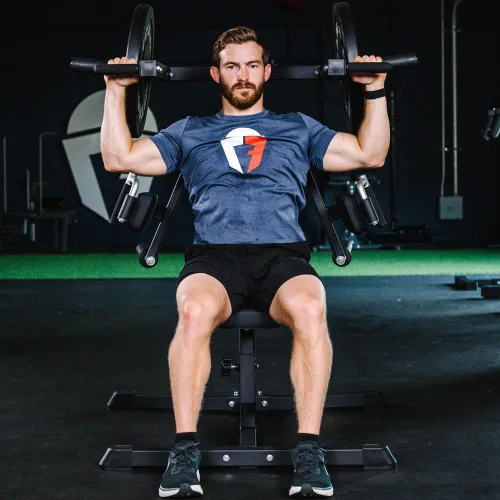 Miniatura 4 de Titan Fitness Máquina de prensa de hombros y deltoides cargada con placa, capacidad de 700 libras, entrenamiento de fuerza superior del cuerpo