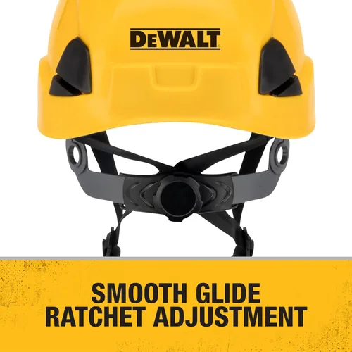 Miniatura 5 de DEWALT Type II Class C 4-Point Ratcheting Vented Safety Helmet Amarillo