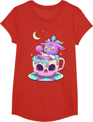 Miniatura 43 de Kawaii Pastel Goth Cute espeluznante Pentáculo Baphomet - Camiseta de cabra, Negro
