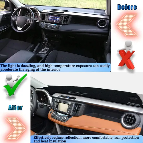 Miniatura 4 de Cubierta de salpicadero para salpicadero, alfombra personalizada para Toyota RAV4 2013 2014 2015 2016 2017 2018 Accesorios antideslizante protector