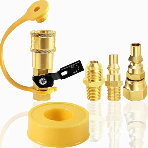 Kit de adaptador de conexión rápida de propano de 1/4 "convertidor de manguera de propano hembra de 3/8 pulgadas a parrilla de gas, conexión rápida