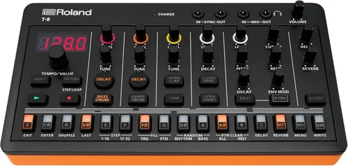 Roland AIRA Compact T-8 BEAT MACHINE | Máquina de ritmo y bajo ultraportátil con sonidos Roland genuinos | Secuenciador de batería TR-REC | Seis
