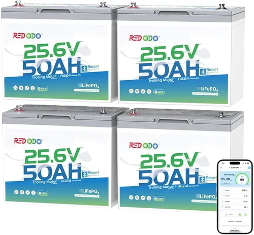 Miniatura 33 de Redodo Paquete de 3 baterías de litio de 12 V 100 Ah Grupo 24, ciclo profundo de 1280 Wh con BMS de 100 A, batería recargable de litio de más
